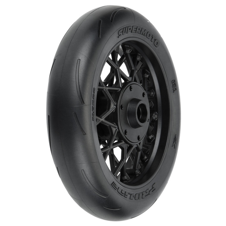 Pro-line Racing - 1/4 Supermoto Tire Front Mtd Black Wheel: Pm-mx - 1022210