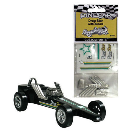 Pinecar - Custom Parts W/decals, Drag Star - 331