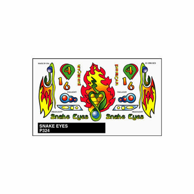 Pinecar - Stick-on Decals, Snake Eyes - 324 Pinecar - Stick-on Decals, Snake Eyes - 324