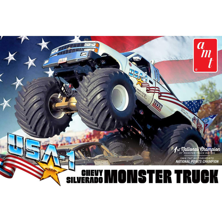 Round 2 - Usa-1 Chevy Silverado Monster Truck 1/25 Scale - 1252