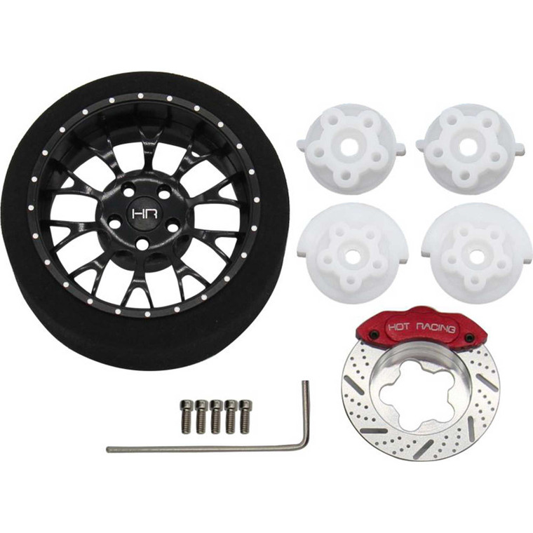 Hot Racing - Black 10-y Spoke Bbs Aluminum Steering Tx Wheel - SW38001