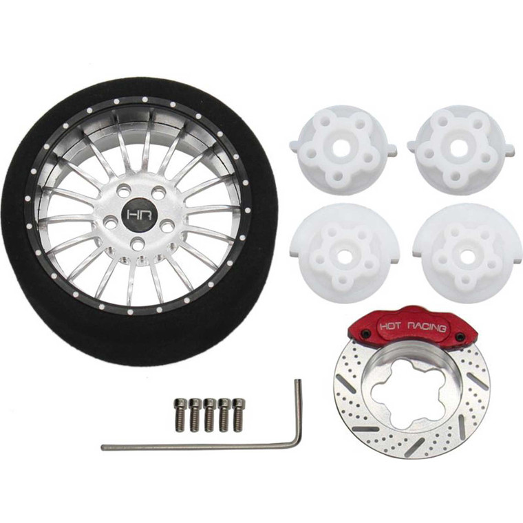 Hot Racing - Silver 18 Spoke Steering Tx Aluminum Wheels - SW38808