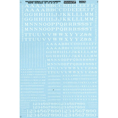 Microscale Industries - Ho Letters & Numbers, Roman/white - 90001