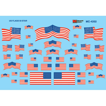 Microscale Industries - Ho Us Flags, 50-star 1960+ - MC4202