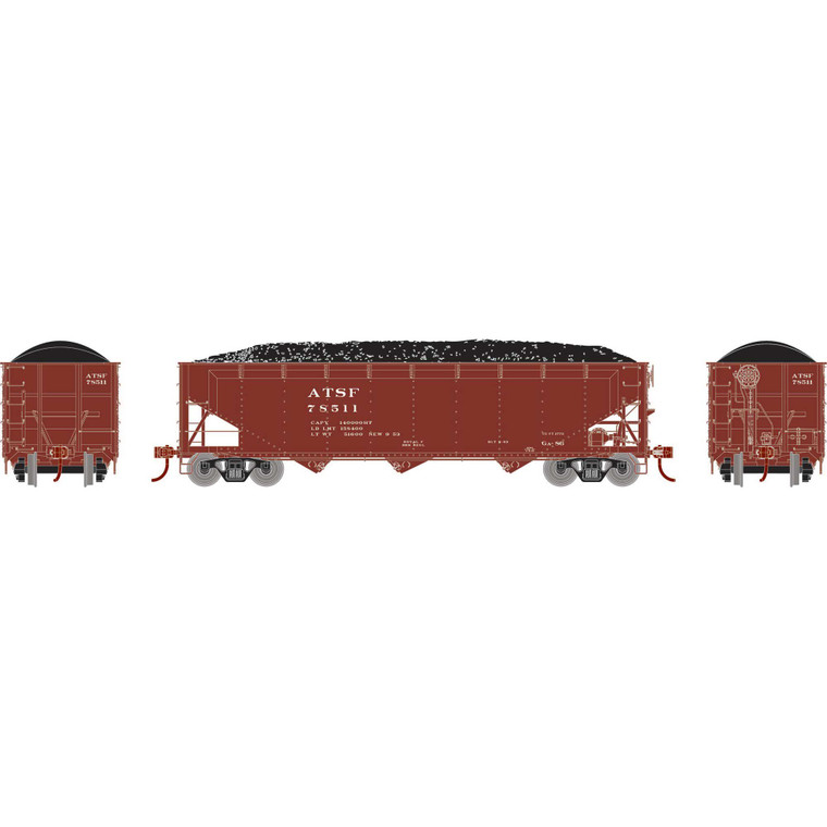 Athearn - Ho 40' Offset Coal Hopper W/load, Atsf #78511 - 33077