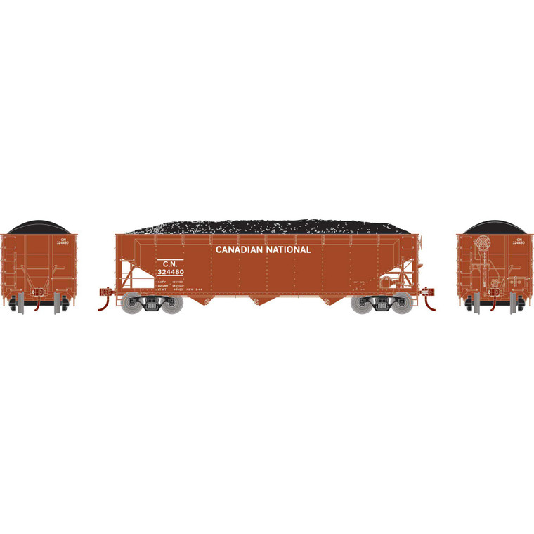Athearn - Ho 40' Offset Coal Hopper W/load, Cn #324480 - 33083