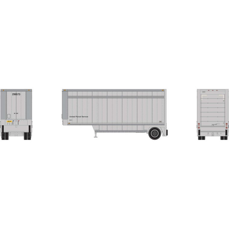 Athearn - Ho Ath 28' Parcel (pup) Trailer, Ups W/o Shield #292456 - -1562
