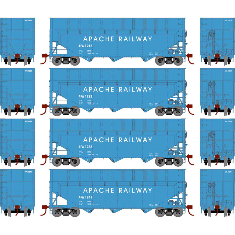 Athearn - Ho Ath 40' Wood Chip Hopper W/load, Apa #1215/1222/1238/1241 (4) - -1291