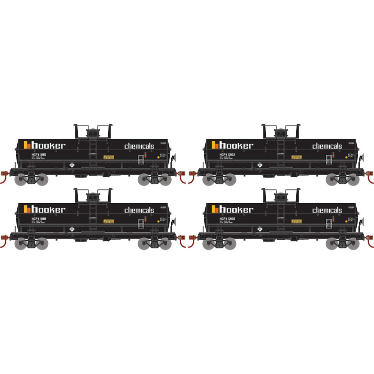 Athearn - Ho Ath 42' Chemical Tank, Hcpx #1195/1198/1202/1206 (4) - -1306 Athearn - Ho Ath 42' Chemical Tank, Hcpx #1195/1198/1202/1206 (4) - -1306