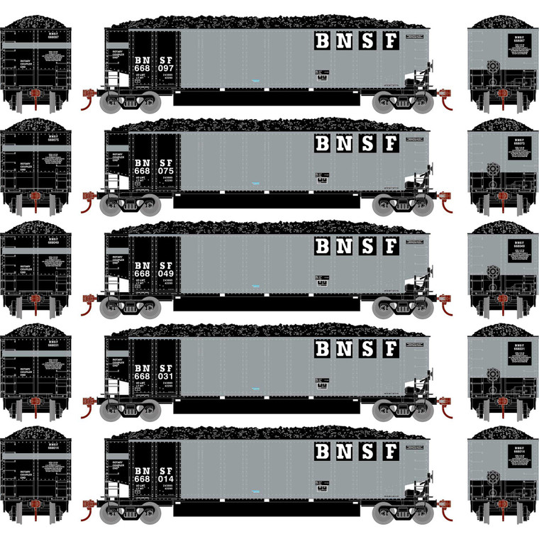Athearn - Ho Bethgon Coalporter W/load, Bnsf #3 (5) - 81597