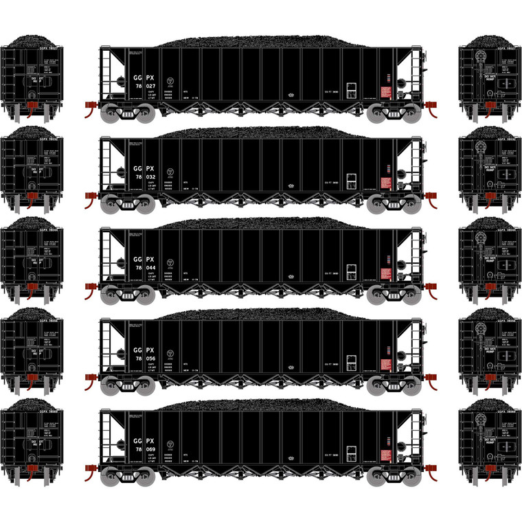 Athearn - Ho Rtr 5-bay Rapid Discharge Hopper, Ggpx #1 (5) - 98649