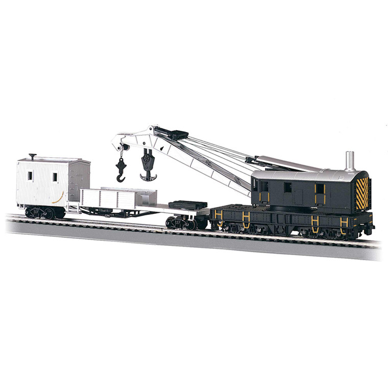 Bachmann Industries - Ho 250-ton Crane W/boom Tender, Black & Silver - 16149