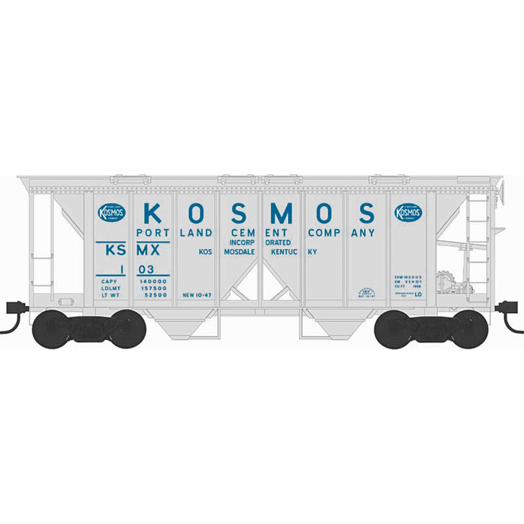 Bowser - Ho H34 Covered Hopper Kosmos Cement #106 - 43272 Bowser - Ho H34 Covered Hopper Kosmos Cement #106 - 43272