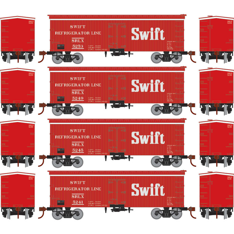 Roundhouse - Ho Rnd 36' Wood Reefer, Srlx #5241/5245/5249/5253 (4) - -1040 Roundhouse - Ho Rnd 36' Wood Reefer, Srlx #5241/5245/5249/5253 (4) - -1040