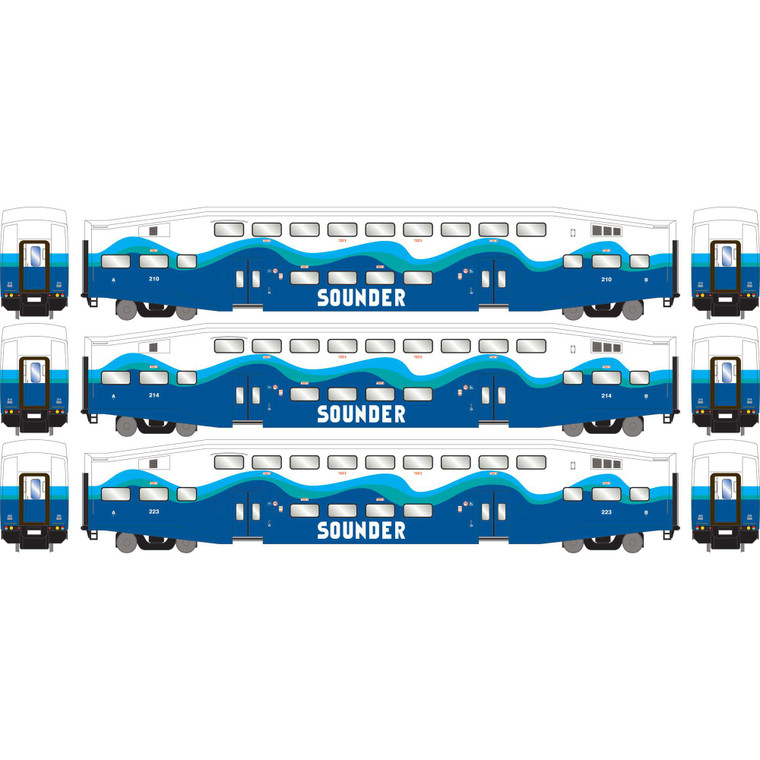 Athearn - Ho Bombardier Coach, Sdrx #210/214/223 - 29711 Athearn - Ho Bombardier Coach, Sdrx #210/214/223 - 29711