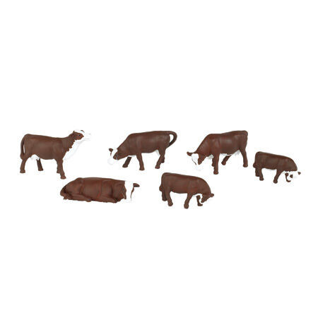 Bachmann Industries - Ho Cows, Brown & White (6) - 33102