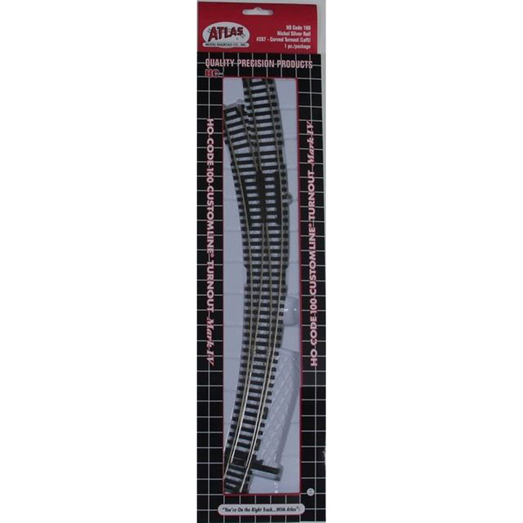 Atlas Model Railroad - Ho Code 100 Curved Left-hand Turnout - 287