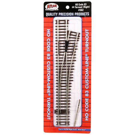 Atlas Model Railroad - Ho Code 83 #4 Custom Right-hand Turnout - 562