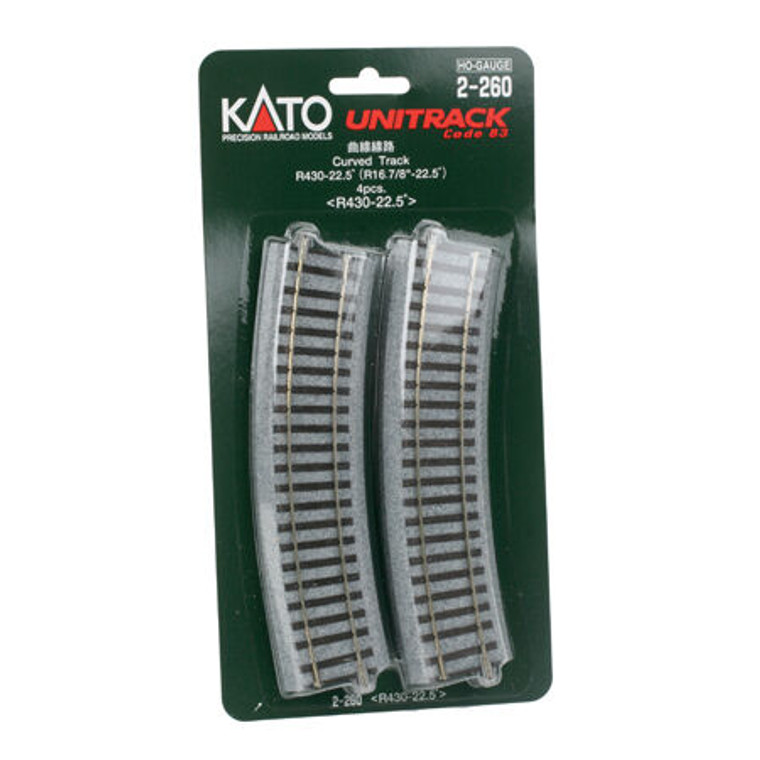 Kato USA - Ho 430mm 16-7/8 Radius Curve 22.5-degree (4) - 2260 Kato USA - Ho 430mm 16-7/8 Radius Curve 22.5-degree (4) - 2260