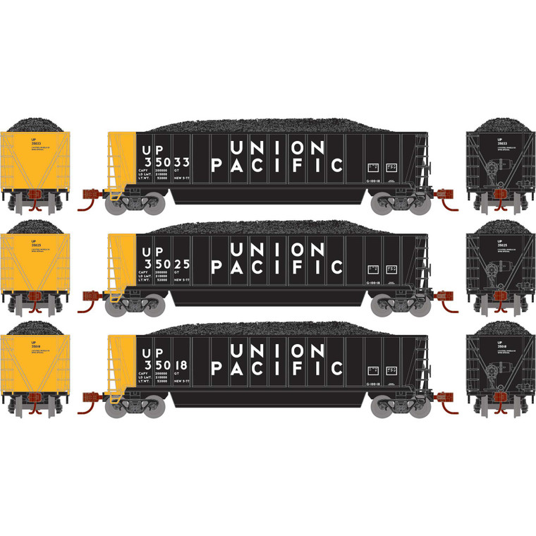 Athearn - N Ath Berwick Bathtub Gondola W/load, Up #35018/35025/35033 (3) - -1411