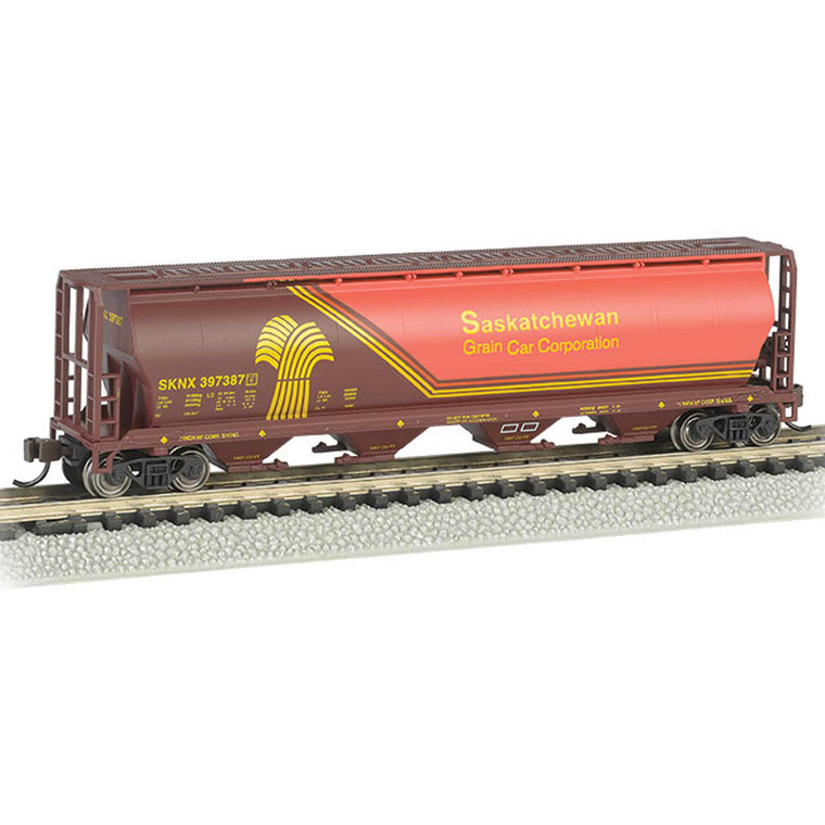 Bachmann Industries - N 4-bay Cylindrical Hopper, Sknx/wheat Hearald - 19153