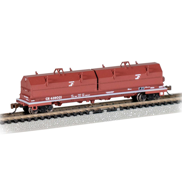 Bachmann Industries - N Scale 55' Steel Coil Car With Coil Load Conrail 628021 With Angled Hood - 71453