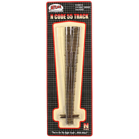 Atlas Model Railroad - N Code 55 #10 Right-hand Turnout - 2055