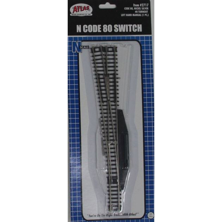 Atlas Model Railroad - N Code 80 #8 Left-hand Turnout - 2717