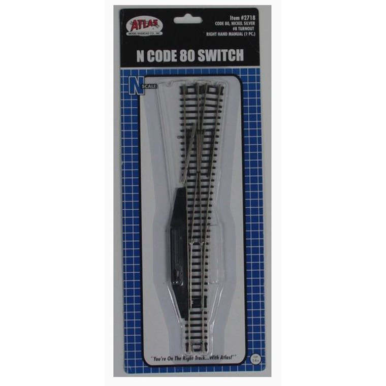 Atlas Model Railroad - N Code 80 #8 Right-hand Turnout - 2718