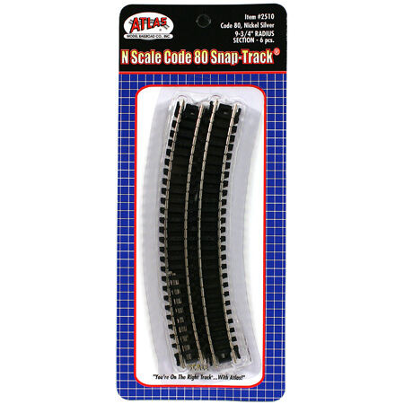 Atlas Model Railroad - N Code 80 9.75 Radius Curve (6) - 2510