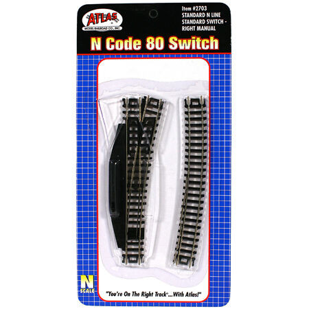 Atlas Model Railroad - N Code 80 Manual Right-hand Switch - 2703