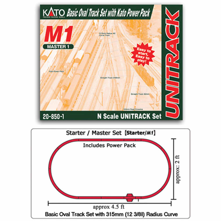Kato USA - N M1 Basic Oval Track Set W/power Pack - 20852