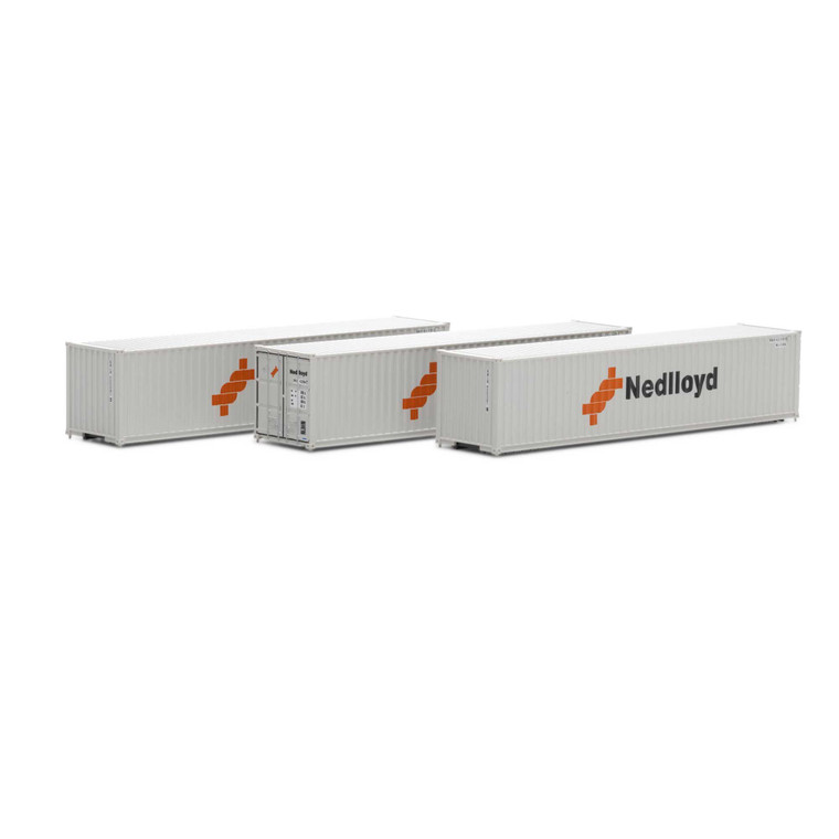 Athearn - N 40' Corrugated Low Container,  Nedlloyd # 1 (3) - 17394