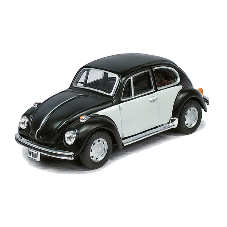Atlas O - 1/43 Scale Vw Beetle Matte Black White - 3009937