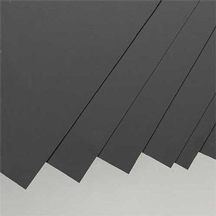 Evergreen Scale Models - Black Styrene Sheets, .01x8x21 (8) - 9111