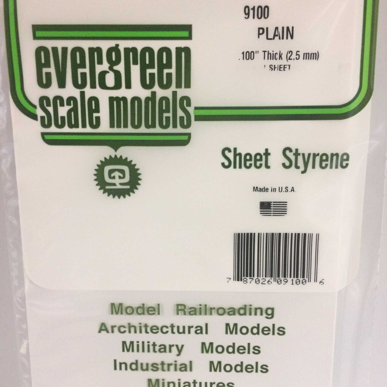 Evergreen Scale Models - White Sheet .100 X 6 X 12 (1) - 9100