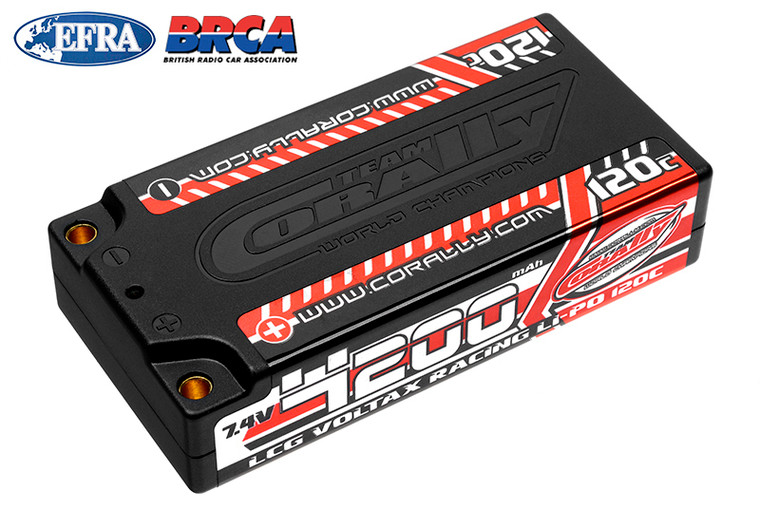 Corally - Voltax 120C LiPo Battery 4200Mah 7.4V LCG Shorty 2S - 49500