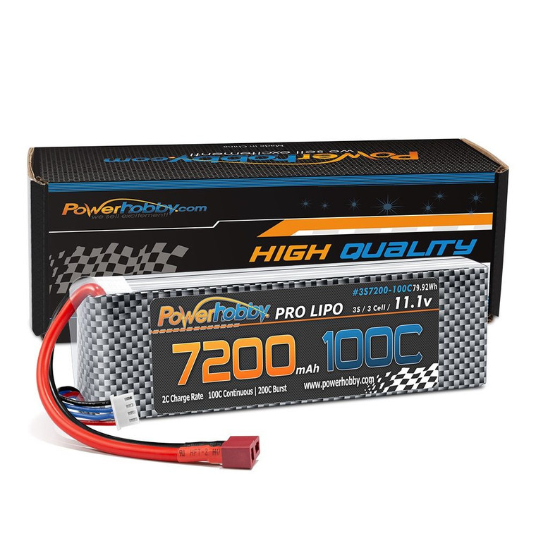 Power Hobby - 3S 11.1V 7200mAh 100C-200C LiPo Battery w/ DEANS Plug - 3S7200100CDNS Power Hobby - 3S 11.1V 7200mAh 100C-200C LiPo Battery w/ DEANS Plug - 3S7200100CDNS