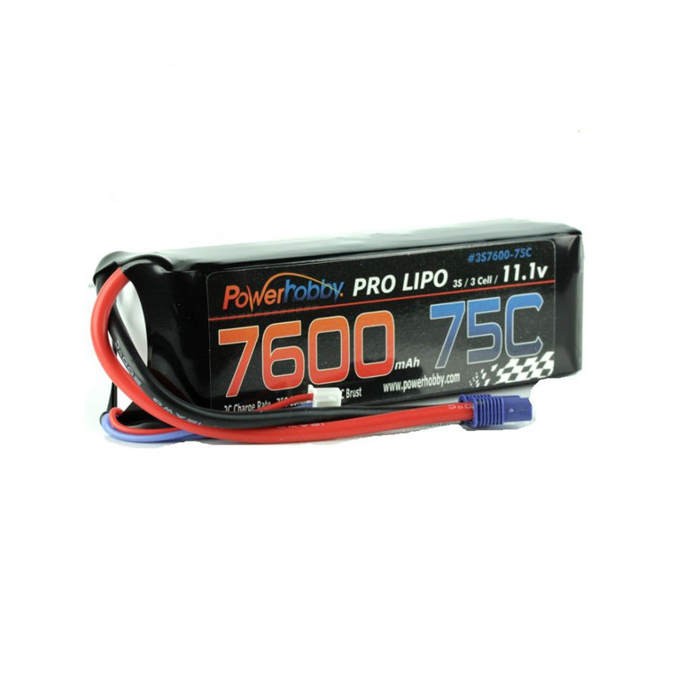 Power Hobby - 7600mAh 11.1V 3S 75C LiPo Battery with Hardwired EC5 - 3S760075CEC5HCS Power Hobby - 7600mAh 11.1V 3S 75C LiPo Battery with Hardwired EC5 - 3S760075CEC5HCS
