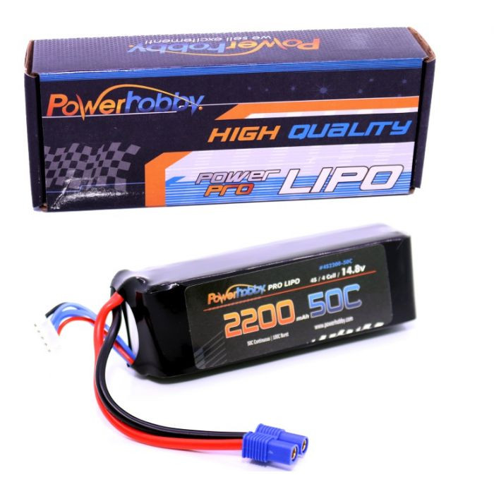 Power Hobby - 4S 14.8V 2200MAH 50C W/ EC3 - 4S220050CEC3