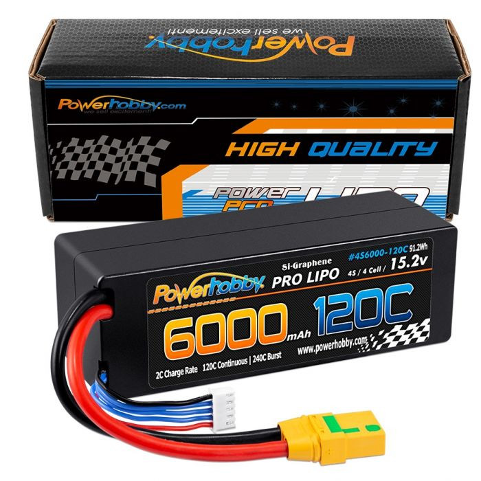 Power Hobby - 4S 15.2v 6000mAh 120C Graphene + HV LiPo Battery XT90 Plug - 4S6000120CXT90