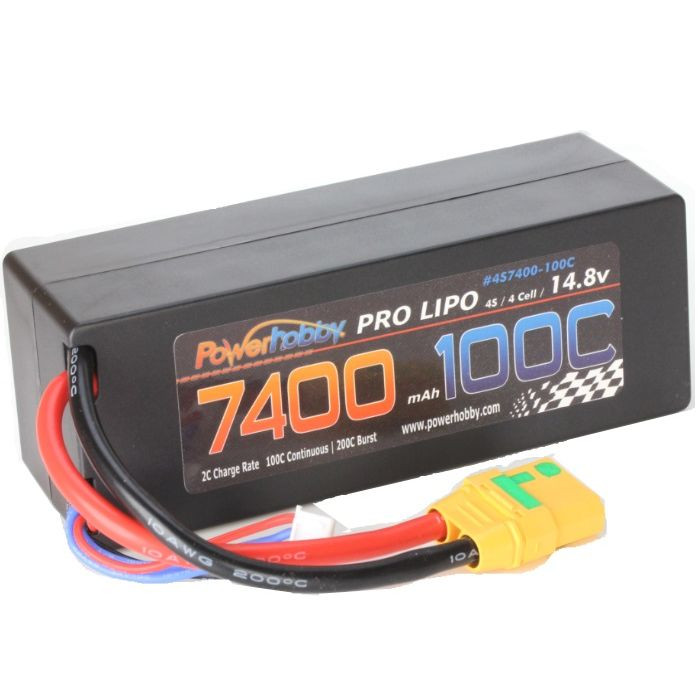 Power Hobby - 4S 14.8V 7400MAH 100C w/ EC5 Hard Case - 4S7400100CEC5HCS