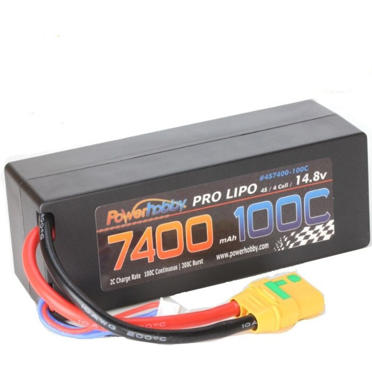 Power Hobby - 4S 14.8V 7400MAH 100C w/ XT90 Hard Case - 4S7400100CXT90HCS Power Hobby - 4S 14.8V 7400MAH 100C w/ XT90 Hard Case - 4S7400100CXT90HCS