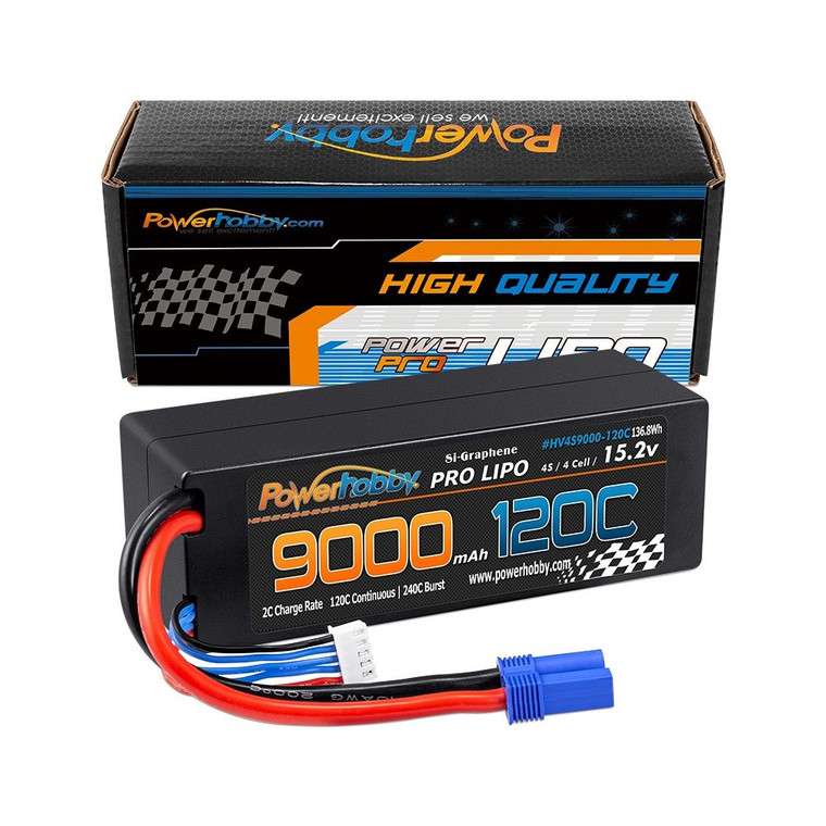 Power Hobby - 4S 15.2V 9000mah 120C Graphene Lipo Battery w/ EC5 Plug - 4S9000120CHVEC5