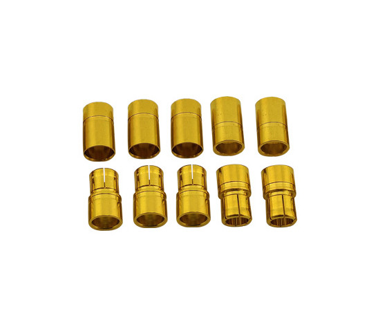 Racers Edge - 8mm Gold Plated Banana Plugs, Male & Female (5 pair) - 1668