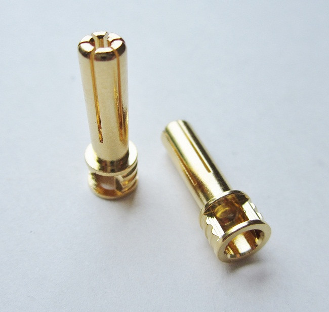 TQ Wire - 5mm Male Bullets Window Top (pr.) Gold 21mm - 2508