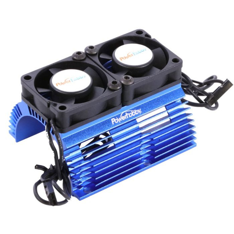 Power Hobby - Power Hobby Heat Sink W/ Twin Tornado High Speed Fans - PH1289BLUE Power Hobby - Power Hobby Heat Sink W/ Twin Tornado High Speed Fans - PH1289BLUE