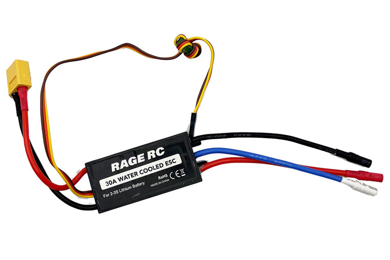 Rage RC - 30A Water-Cooled BL ESC w/Reverse (XT60); BM EX BL - B1435