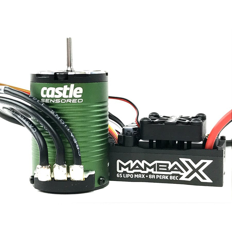 Castle Creations - MAMBA X SCT Pro Sensored 25.2V WP ESC & 1410-3800KV Combo - 010-0161-00
