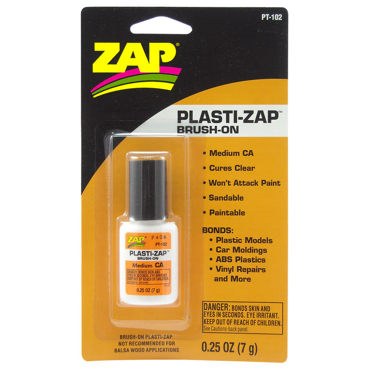 ZAP Glue - Brush-On Plasti-Zap Glue 1/4oz - PT-102